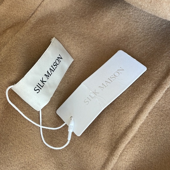 NWT Silk Maison 100% Wool Belted Camel Coat - Picture 15 of 16